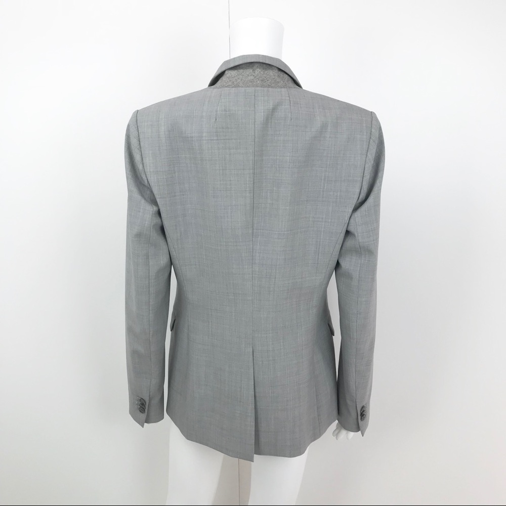 Theory Grey Single Button Dancey Wool Blazer - image 6